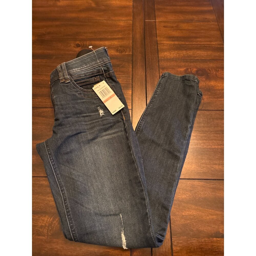 Democracy Womens Size 2 Distressed Skinny Jeans With Ab Technology